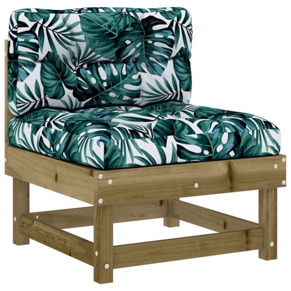 The Living Store Mittensoffa med dynor impregnerad furu -  Moduler till utomhussoffa
