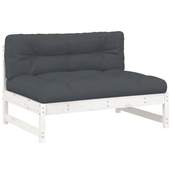The Living Store Mittensoffa vit 120x80 cm massiv furu - Moduler till utomhussoffa