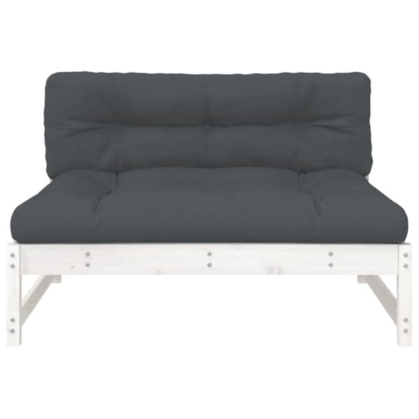 The Living Store Mittensoffa vit 120x80 cm massiv furu - Moduler till utomhussoffa