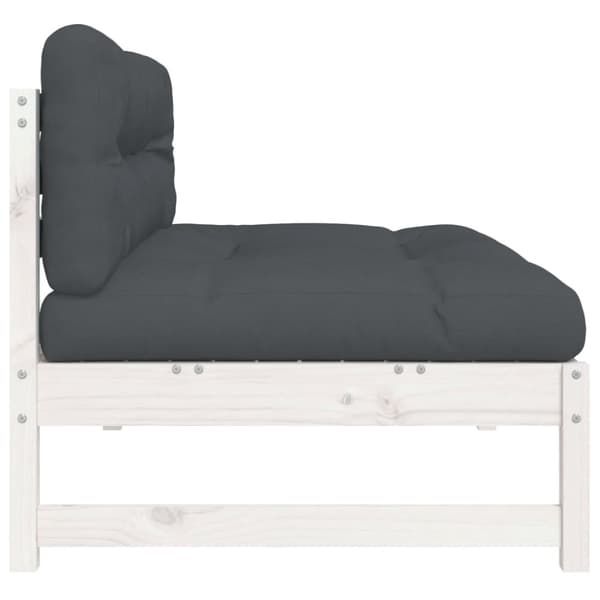 The Living Store Mittensoffa vit 120x80 cm massiv furu - Moduler till utomhussoffa