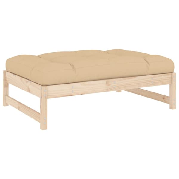 The Living Store udendørs fodskammel 120x80 cm massivt fyrretræ -  Enheder til udendørs modulsofa