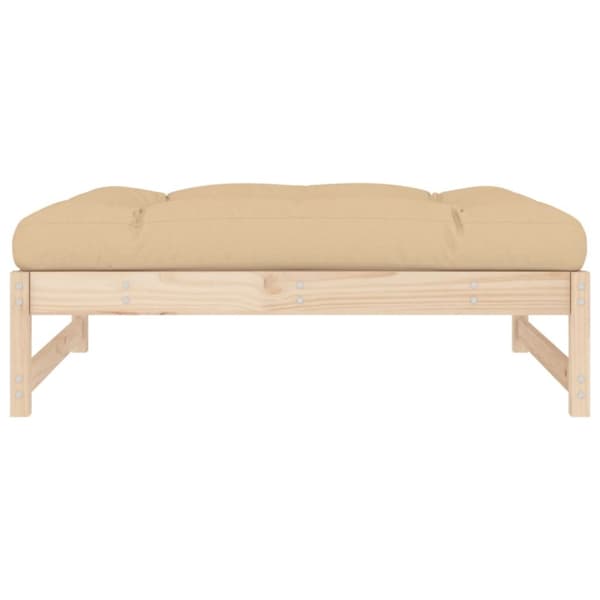 The Living Store udendørs fodskammel 120x80 cm massivt fyrretræ -  Enheder til udendørs modulsofa
