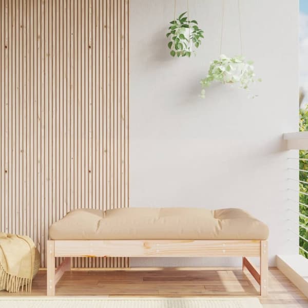 The Living Store udendørs fodskammel 120x80 cm massivt fyrretræ -  Enheder til udendørs modulsofa