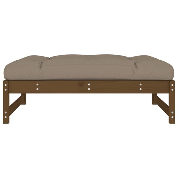 The Living Store udendørs fodskammel 120x80 cm massivt fyrretræ honningbrun -  Enheder til udendørs modulsofa