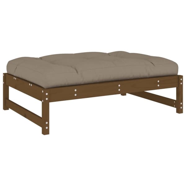 The Living Store udendørs fodskammel 120x80 cm massivt fyrretræ honningbrun -  Enheder til udendørs modulsofa