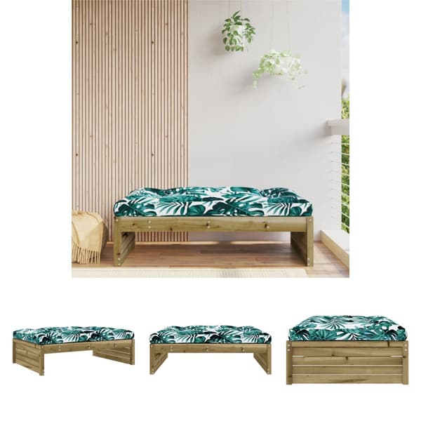 The Living Store Fotpall för trädgården 120x80 cm massiv furu -  Moduler till utomhussoffa