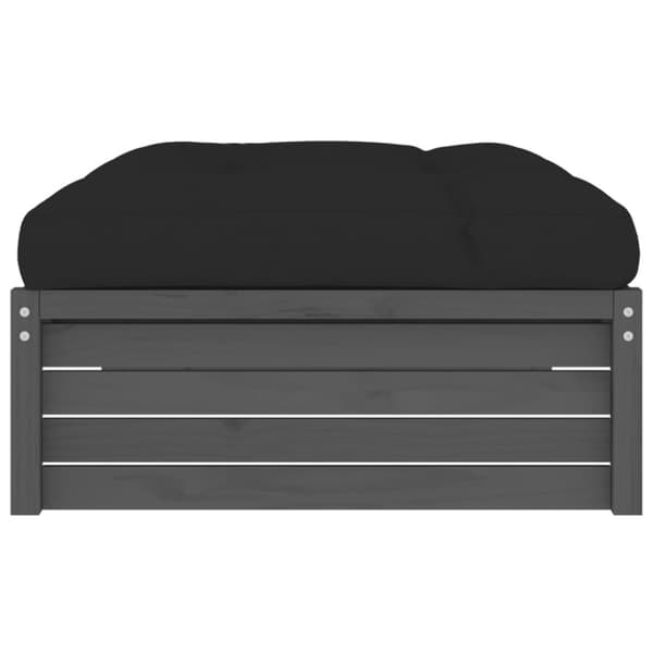 The Living Store Fotpall för trädgården grå 120x80 cm massiv furu -  Moduler till utomhussoffa