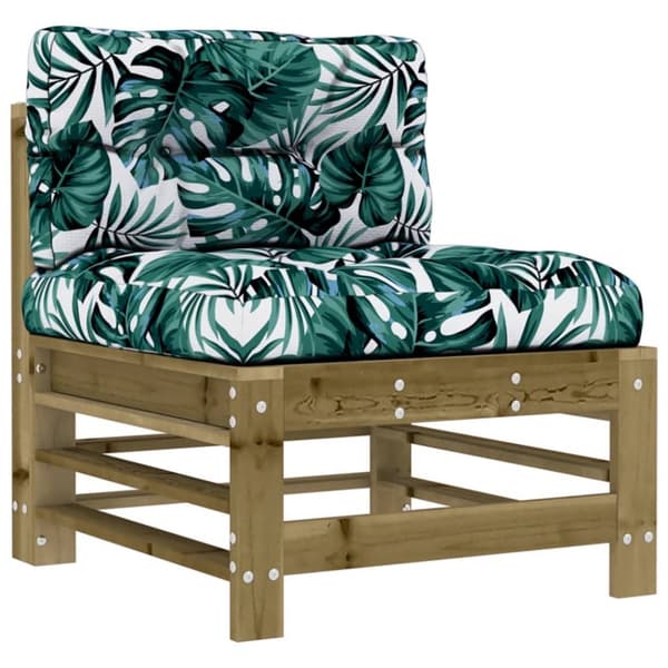 The Living Store Mittensoffa med dynor impregnerad furu -  Moduler till utomhussoffa