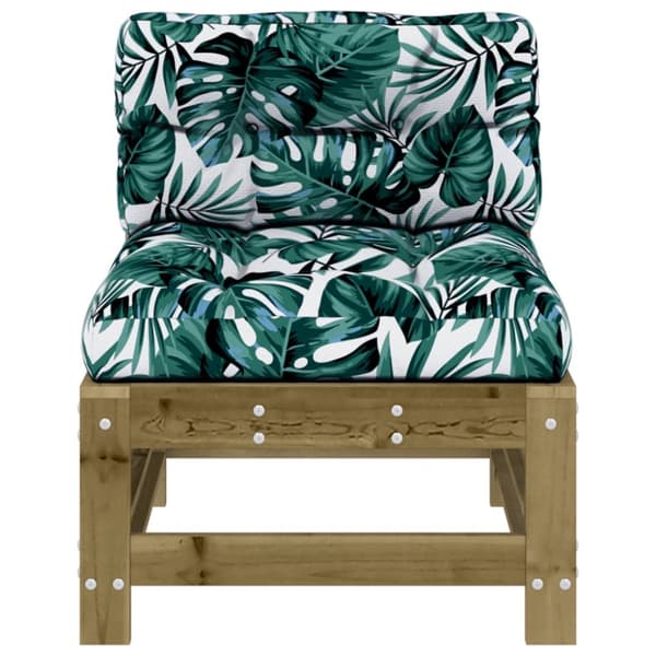 The Living Store Mittensoffa med dynor impregnerad furu - Moduler till utomhussoffa