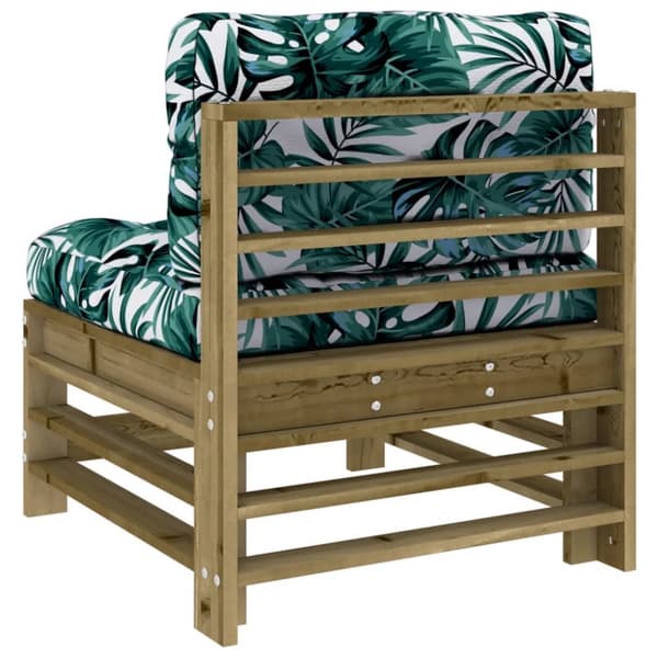 The Living Store Mittensoffa med dynor impregnerad furu - Moduler till utomhussoffa