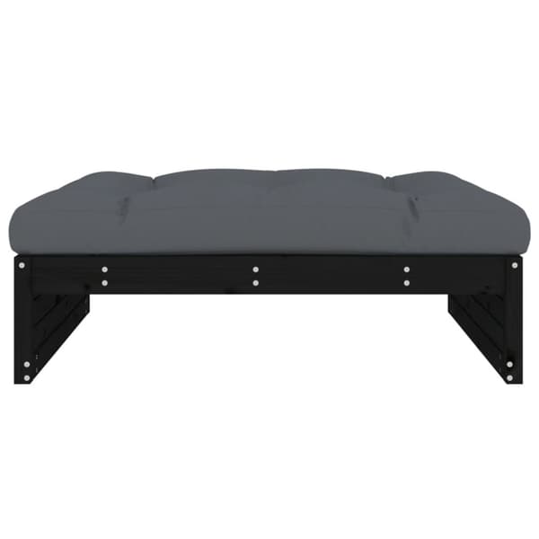 The Living Store Fotpall för trädgården svart 120x80 cm massiv furu -  Moduler till utomhussoffa