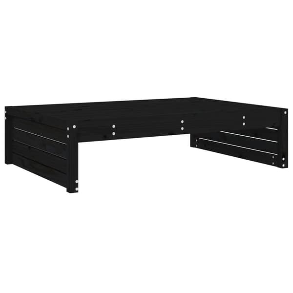 The Living Store Fotpall för trädgården svart 120x80 cm massiv furu -  Moduler till utomhussoffa