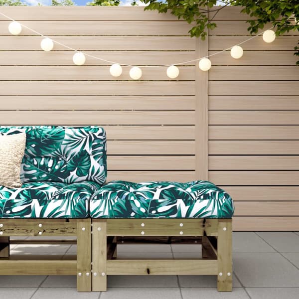 The Living Store Fotpall med dyna för trädgården impregnerad furu -  Moduler till utomhussoffa