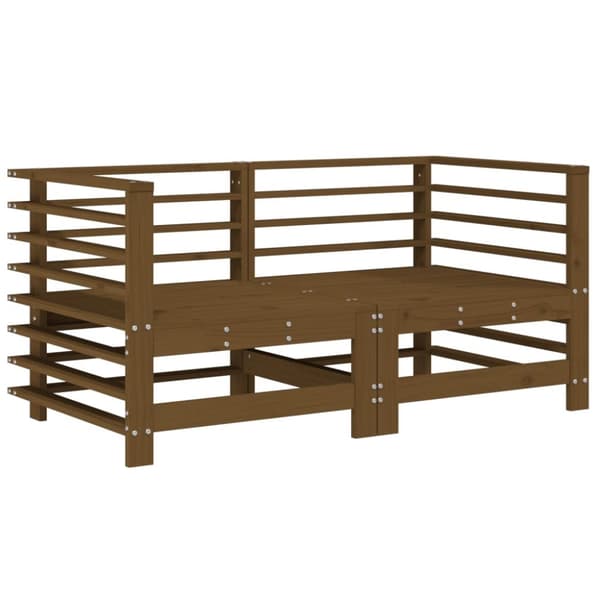 The Living Store hjørnemoduler til sofa 2 stk. med hynder massivt fyrretræ brun -  Enheder til udendørs modulsofa