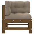 Miniatyrbillede 6 af 11: The Living Store hjørnemoduler til sofa 2 stk. med hynder massivt fyrretræ brun -  Enheder til udendørs modulsofa