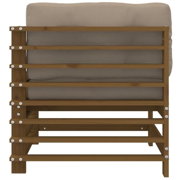 The Living Store hjørnemoduler til sofa 2 stk. med hynder massivt fyrretræ brun -  Enheder til udendørs modulsofa