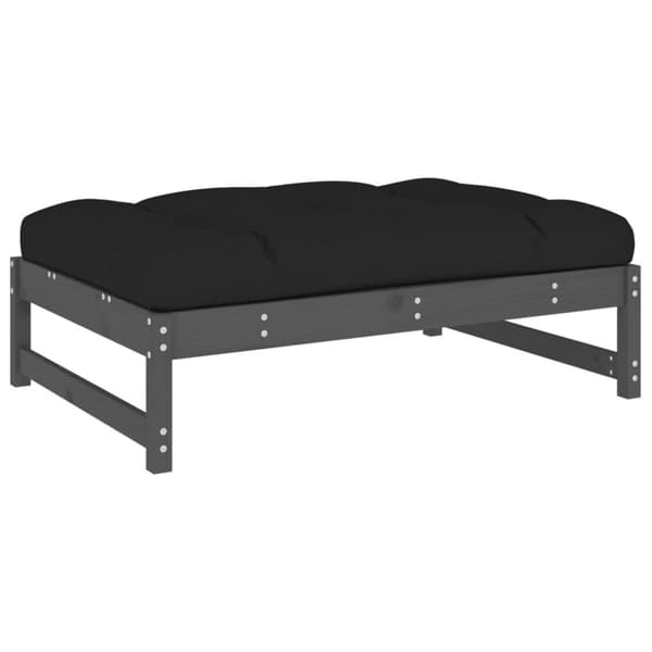 The Living Store Fotpall för trädgården grå 120x80 cm massiv furu - Moduler till utomhussoffa