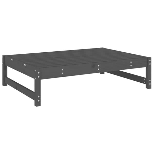 The Living Store Fotpall för trädgården grå 120x80 cm massiv furu - Moduler till utomhussoffa
