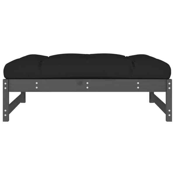The Living Store Fotpall för trädgården grå 120x80 cm massiv furu - Moduler till utomhussoffa