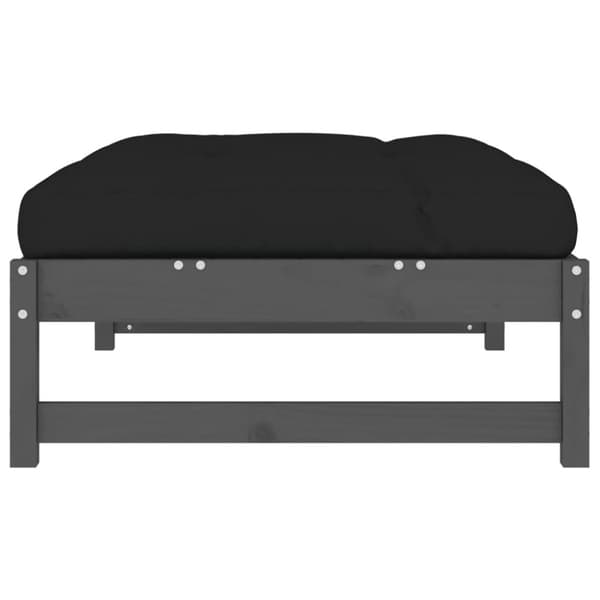 The Living Store Fotpall för trädgården grå 120x80 cm massiv furu - Moduler till utomhussoffa