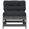 Miniatyrbillede 6 af 11: The Living Store midtermoduler til sofa 2 stk. med hynder massivt fyrretræ grå -  Enheder til udendørs modulsofa