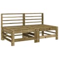 Miniatyrbillede 4 af 11: The Living Store midtermoduler til sofa 2 stk. med hynder imprægneret fyrretræ -  Enheder til udendørs modulsofa