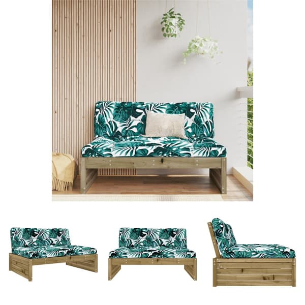 The Living Store midtermodul til sofa 120x80 cm imprægneret fyrretræ -  Enheder til udendørs modulsofa