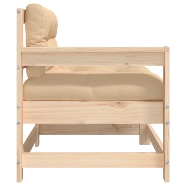 The Living Store Trädgårdsfåtöljer med dynor 2 st med dynor massiv furu - Moduler till utomhussoffa
