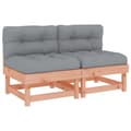 Miniatyrbillede 3 af 11: The Living Store midtermoduler til havesofa 2 stk. med hynder massivt fyrretræ -  Enheder til udendørs modulsofa