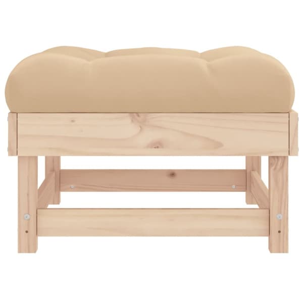 The Living Store Fotpall med dyna för trädgården massiv furu - Moduler till utomhussoffa