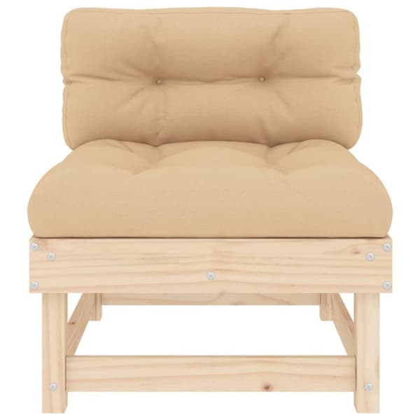 The Living Store Mittensoffa med dynor massiv furu - Moduler till utomhussoffa