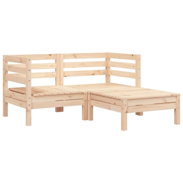 The Living Store 2-personers havesofa med fodskammel massivt fyrretræ -  Enheder til udendørs modulsofa