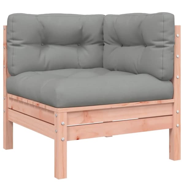 The Living Store hjørnemoduler 2 stk. til havesofa m. hynder massivt douglasgran -  Enheder til udendørs modulsofa
