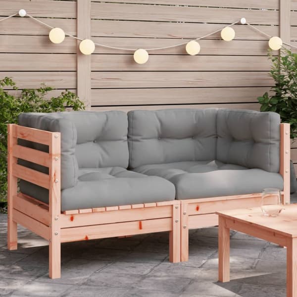 The Living Store hjørnemoduler 2 stk. til havesofa m. hynder massivt douglasgran -  Enheder til udendørs modulsofa
