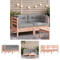 Miniatyrbillede 1 af 10: The Living Store hjørnemoduler 2 stk. til havesofa m. hynder massivt douglasgran -  Enheder til udendørs modulsofa