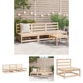 Miniatyrbillede 1 af 10: The Living Store sofamoduler 3 stk 70x70x67 cm uden armlæn massivt fyr -  Enheder til udendørs modulsofa