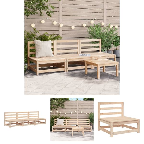 The Living Store sofamoduler 3 stk 70x70x67 cm uden armlæn massivt fyr -  Enheder til udendørs modulsofa