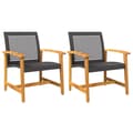 Miniatyrbillede 3 af 10: The Living Store havestole 2 stk. polyrattan og akacietræ sort -  Enheder til udendørs modulsofa