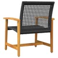 Miniatyrbillede 7 af 10: The Living Store havestole 2 stk. polyrattan og akacietræ sort -  Enheder til udendørs modulsofa