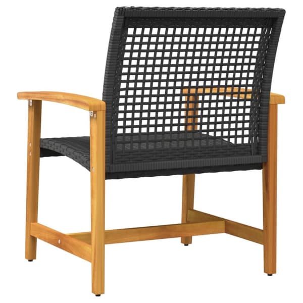 The Living Store havestole 2 stk. polyrattan og akacietræ sort -  Enheder til udendørs modulsofa