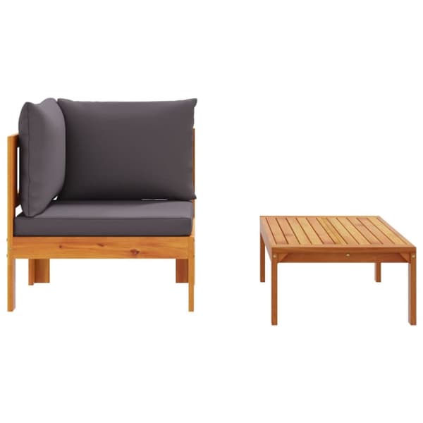 The Living Store sofasæt til haven 2 dele med hynder massivt akacietræ -  Enheder til udendørs modulsofa