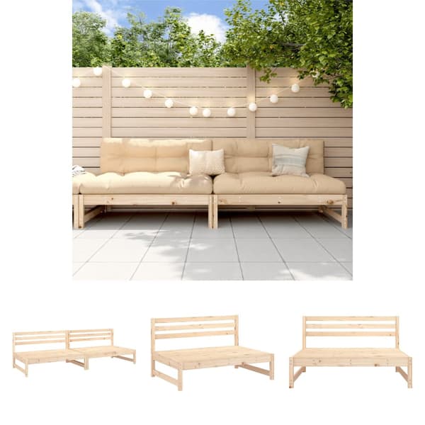 The Living Store Mittensoffor 2 st 120x80 cm massiv furu -  Moduler till utomhussoffa