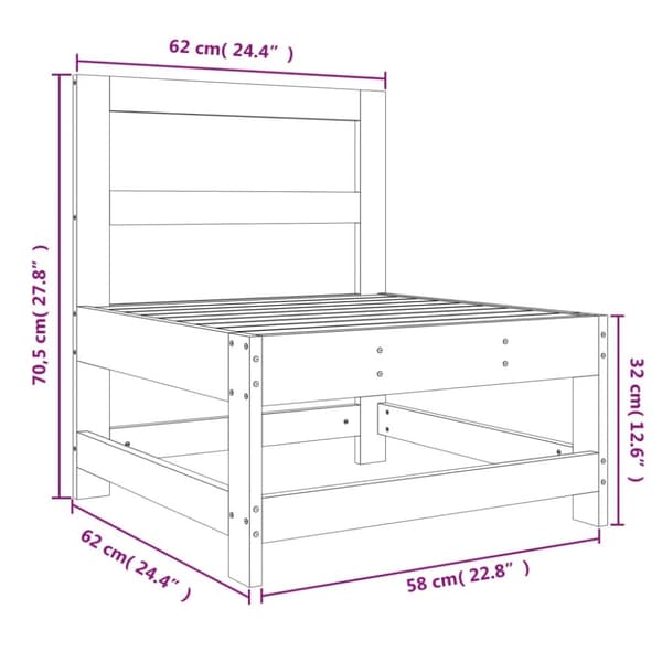The Living Store Mittensoffa massiv furu - Moduler till utomhussoffa