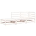 Miniatyrbild 3 av 11: The Living Store Trädgårdssoffa 2-sits med fotpall vit massiv furu -  Moduler till utomhussoffa