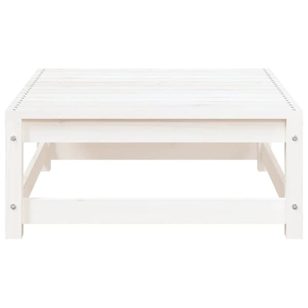 The Living Store Trädgårdssoffa 2-sits med fotpall vit massiv furu - Moduler till utomhussoffa