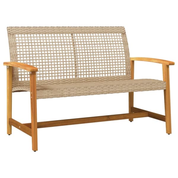 The Living Store Loungegrupp för trädgården 5 delar beige konstrotting akaciaträ -  Moduler till utomhussoffa
