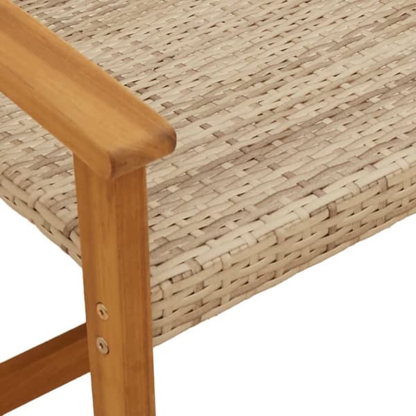 The Living Store Loungegrupp för trädgården 5 delar beige konstrotting akaciaträ -  Moduler till utomhussoffa