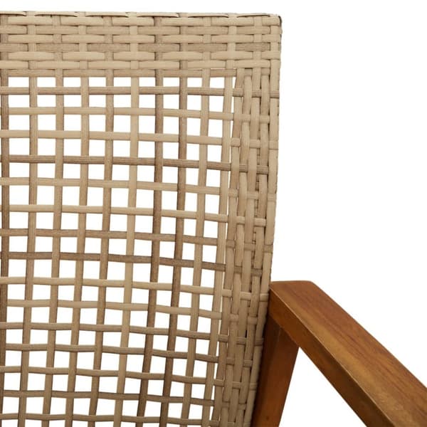 The Living Store Loungegrupp för trädgården 5 delar beige konstrotting akaciaträ -  Moduler till utomhussoffa