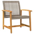 Miniatyrbillede 4 af 10: The Living Store havestole 2 stk. polyrattan og akacietræ grå -  Enheder til udendørs modulsofa