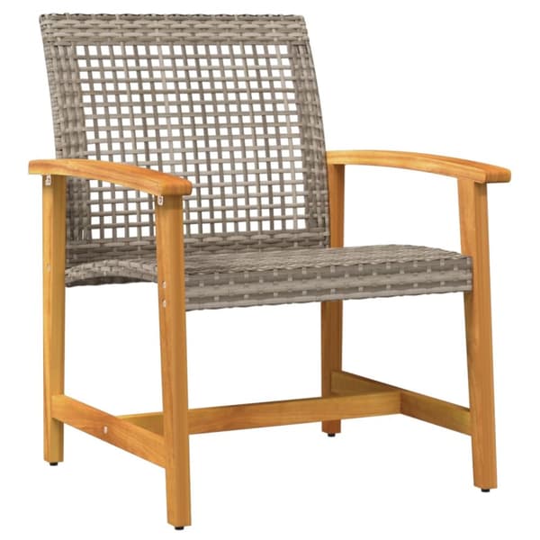 The Living Store havestole 2 stk. polyrattan og akacietræ grå -  Enheder til udendørs modulsofa